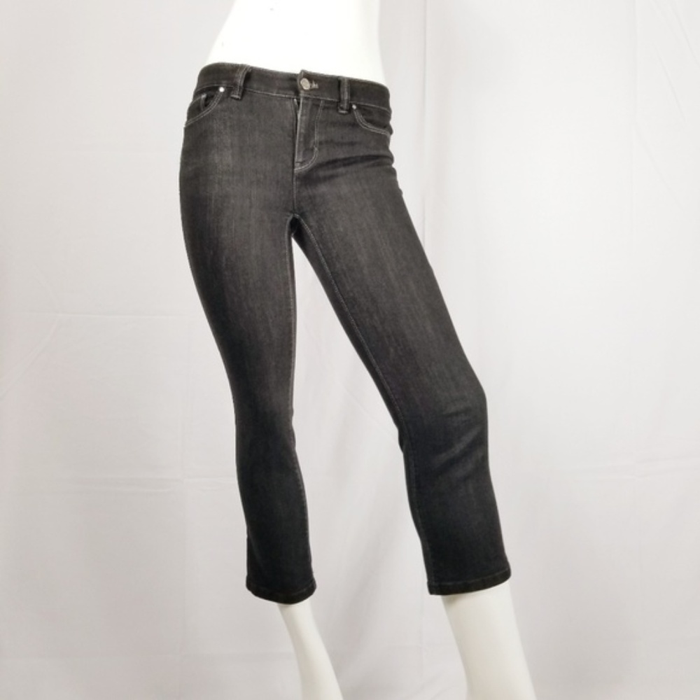WHBM Black Crop Jeans Blanc Pants Slim Cropped 00